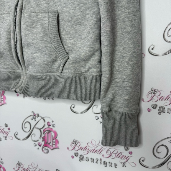 Aeropostale hoodie fur trim hood knit crochet neon inside hood zip up sweater - Picture 9 of 14